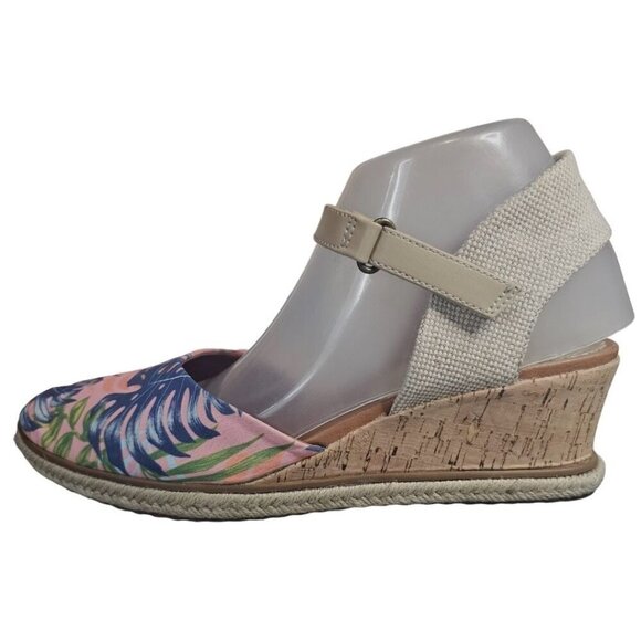 Baretraps Womens 9 Ocean Pink Tropical Cork Ankle Strap Espadrille Sandals - Picture 4 of 10